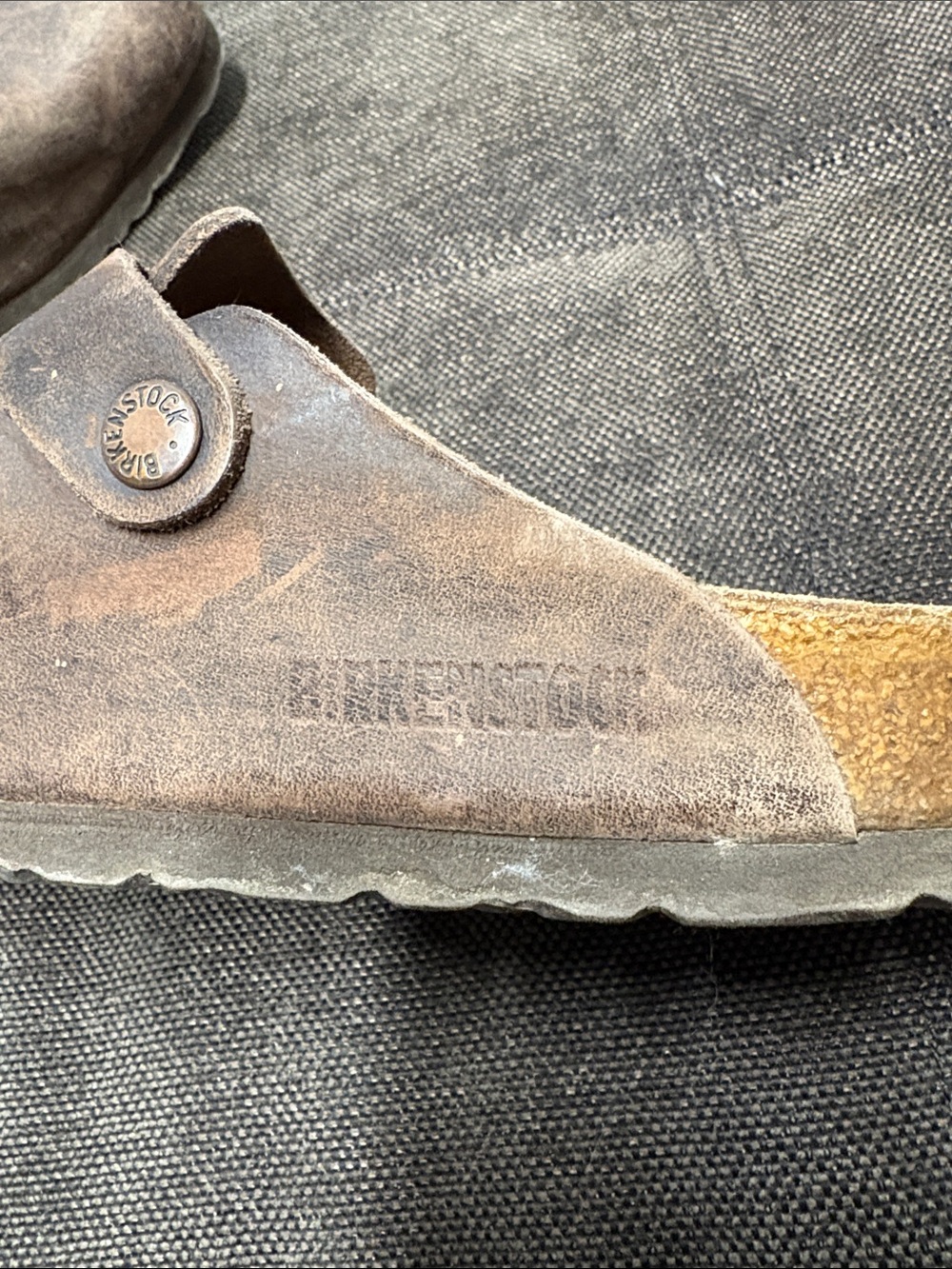 Birkenstock Brown Leather Adjustable Buckle Mules Clogs - Picture 6 of 8